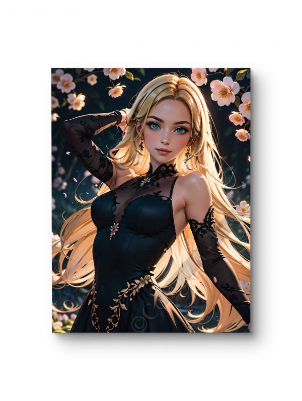 Tableau représentant un personnage fantasy dans une ambiance féerique