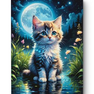 Tableau Chaton de la lune