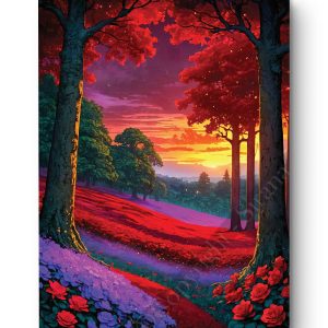 Tableau Crépuscule en Forêt