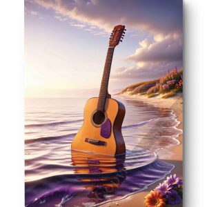 Tableau Guitare au Couchant