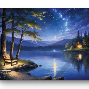 Tableau Banc au Clair de Lune