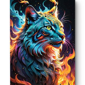 Tableau Lynx des flammes