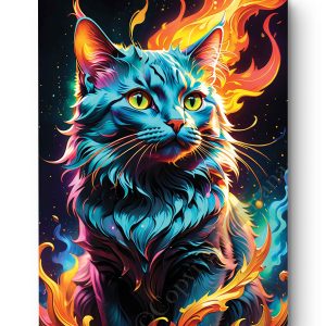 Tableau Chat Flamoyant