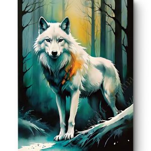 Tableau Loup blanc